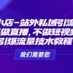 抖音小店-站外私域引流玩法：不做直播，不做短视频，引爆流量技术教程