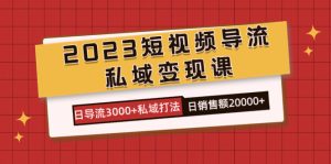 2023短视频导流·私域变现课，日导流3000+私域打法  日销售额2w+