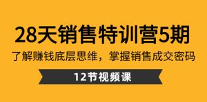 28天·销售特训营5期：：了解赚钱底层思维，掌握销售成交密码（12节课）