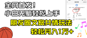 小白轻松无脑上手，朋友圈共情文案玩法，月入1W+